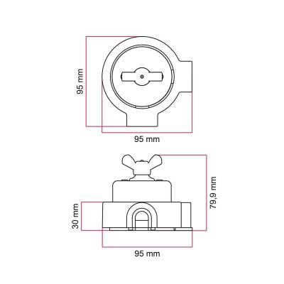Porcelain diverter switch butterfly nut | LightingDIY