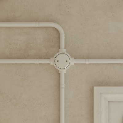 Porcelain base with 4 outlets for 20 mm tube | LightingDIY