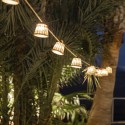 String of 10 LED lights IP44 solar and battery powered | LightingDIY.com