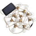 10 LED light garland in linen colour IP44 solar charge and rechargeable battery 2700K
