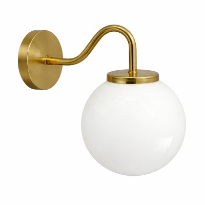 NORD KIT - Retro brass wall light with glass globe