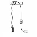 KIT LINEA - Portable lamp with plug and socket