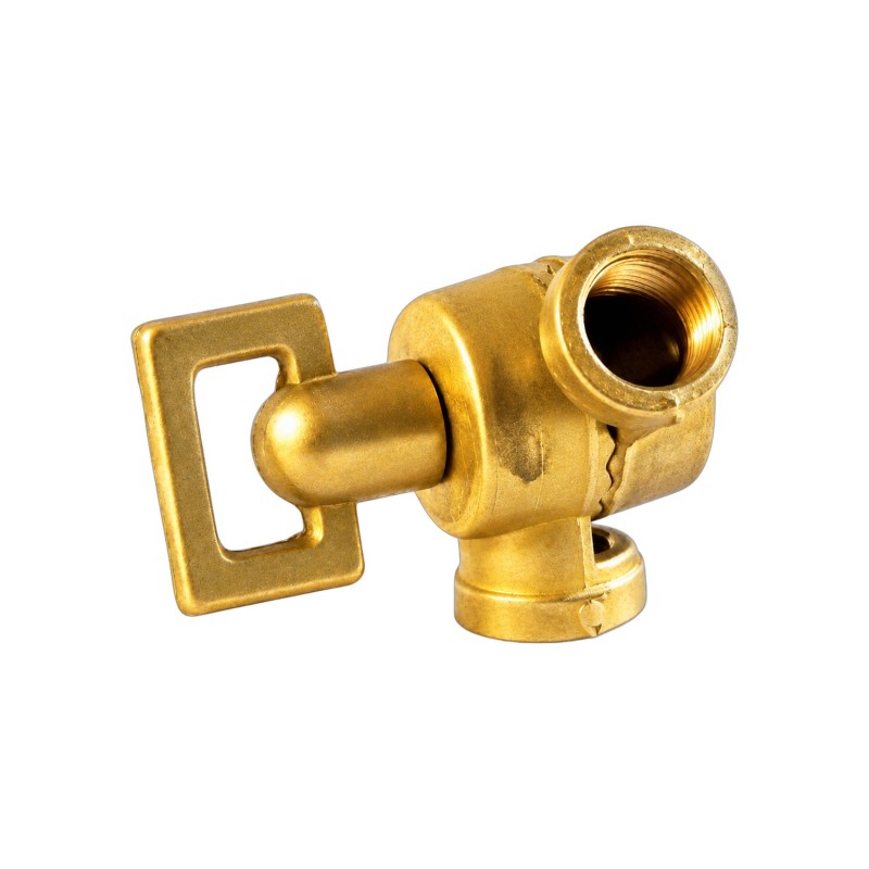 Brass joint Ø 16 x 6mm M10/100 with square wing nut