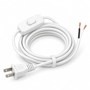 2.4 m white connection cable with USA plug and switch