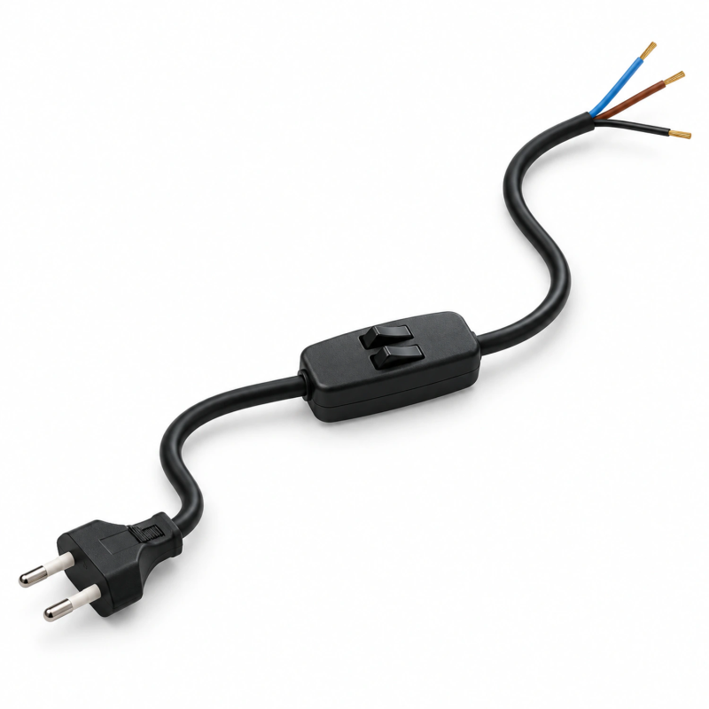 Black connection with two switches and a 2 m cable