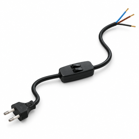 Black connection with two switches and a 2 m cable