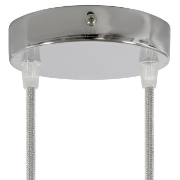 White metal support 120mm diameter and two outlets