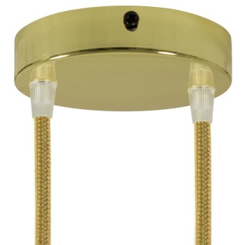 White metal support 120mm diameter and two outlets