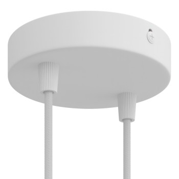 White metal support 120mm diameter and two outlets