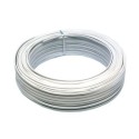 100 meters coil of white parallel electrical cable sections