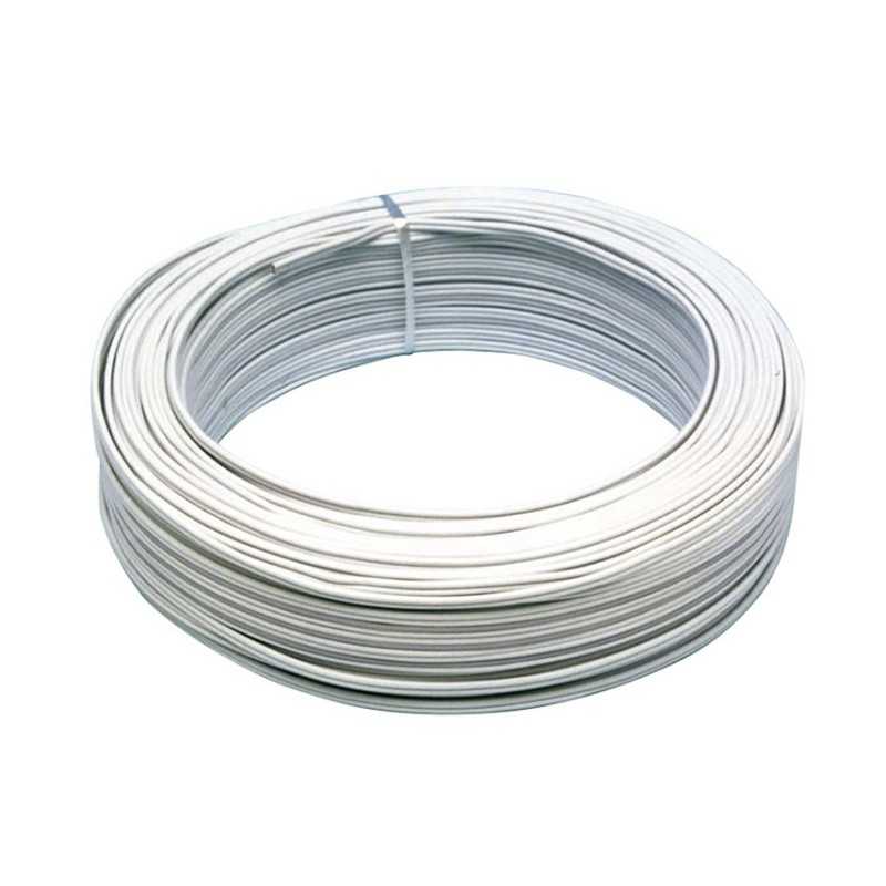 100 meters coil of white parallel electrical cable sections