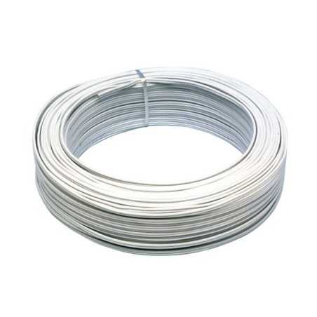 100 meters coil of white parallel electrical cable sections