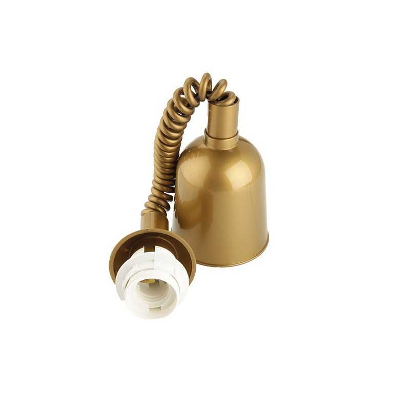 Adjustable gold pendant accessory that goes up and down.