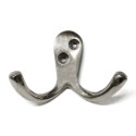 Double nickel-finished hook for hanging lamps.