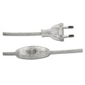 Transparent plastic connection 150cm with switch and plug