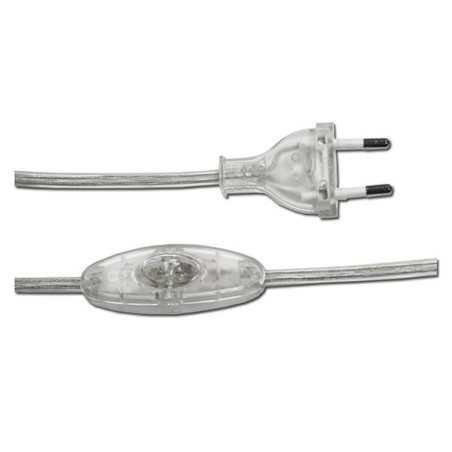 Transparent plastic connection 150cm with switch and plug