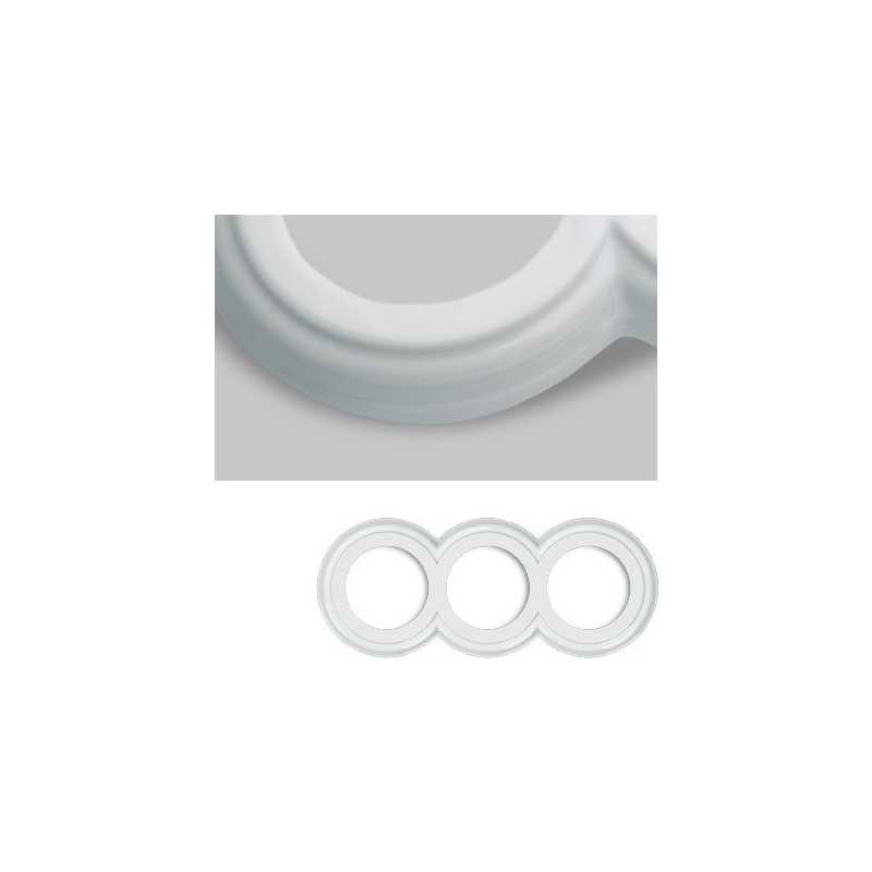 Porcelain frame for recessing three mechanisms