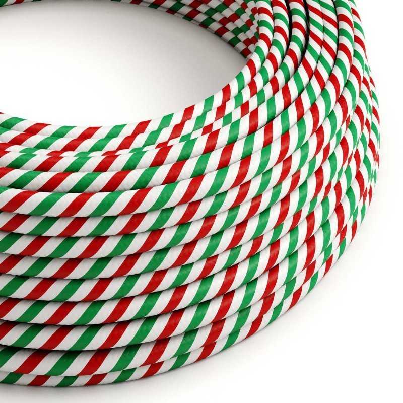 Decorative textile cable by the meter, Italian certified stamp.