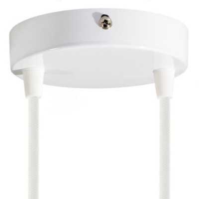 White metal support, 120mm in diameter and with two outlets