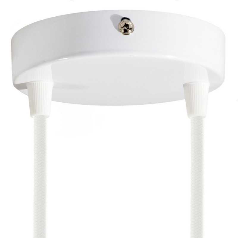 White metal support, 120mm in diameter and with two outlets