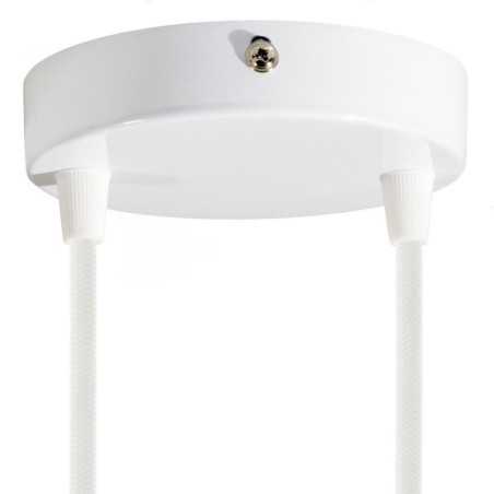 White metal support, 120mm in diameter and with two outlets