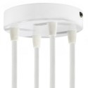White metal support, 120mm in diameter and with four outlets.