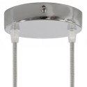 Chrome metal support, 120mm in diameter, with two outlets.