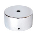 Bright chrome metal support, 80mm diameter, tall with one outlet.