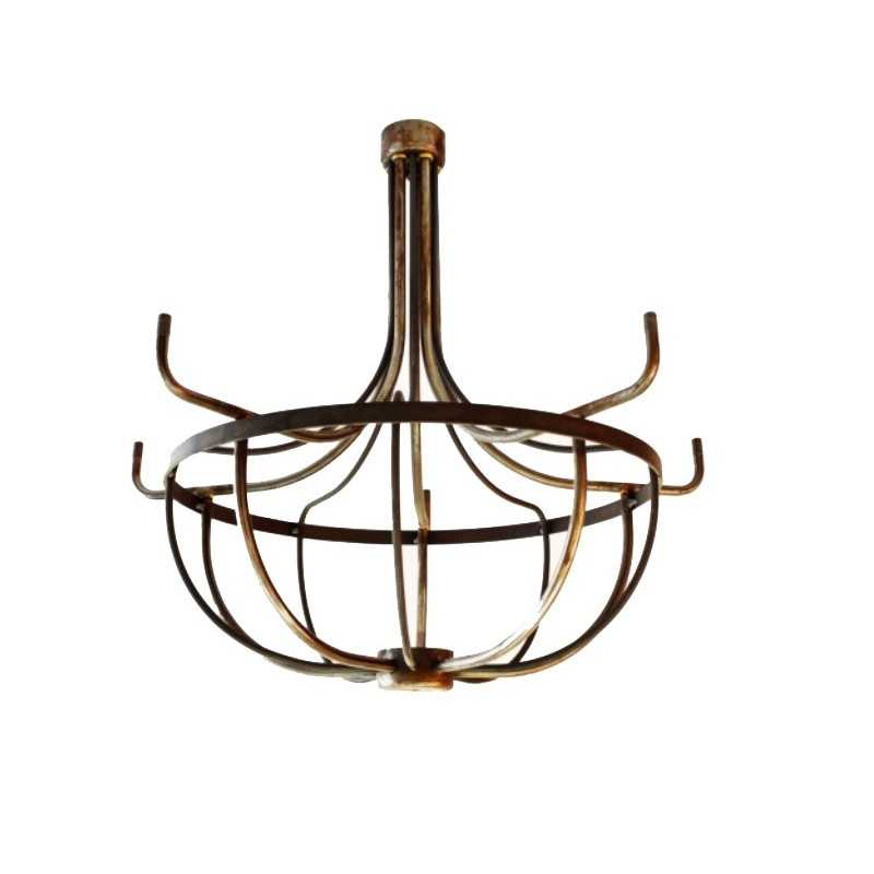 Raw iron frame for making a 5-light lamp