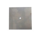 Flat iron plate with central hole threaded M10 and 2 slots