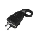 Rubber Schuko type plug 10/16A black color