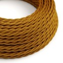Braided textile decorative cable with a gold finish