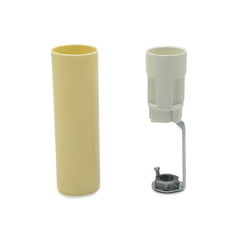 Ivory-colored smooth and short candle-shaped cover, 60mm.