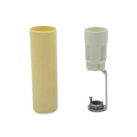 Ivory-colored smooth and short candle-shaped cover, 60mm.