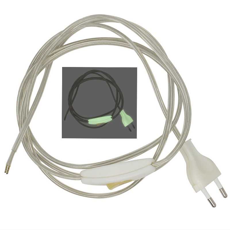 200 cm phosphorescent connection with plug and switch