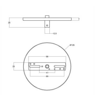 White metal support 126mm diameter for false ceilings