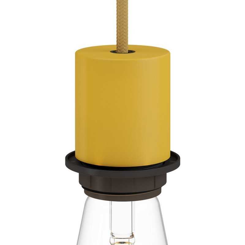 E27 lamp holder kit for lampshade with mustard cover