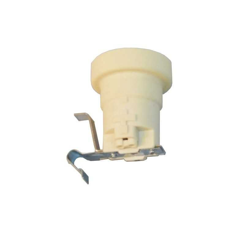 Lamp holder with metal clip thermoplastic