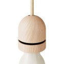 E27 threaded lamp holder with natural wood washers