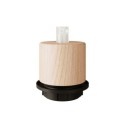E27 threaded lamp holder with straight wooden washers