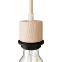 E27 threaded lamp holder with straight wooden washers