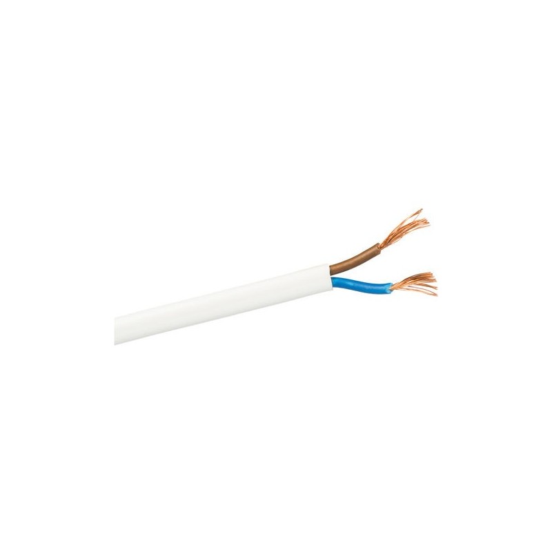 Flat white cable hose 2 x 0