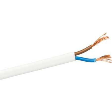 Flat white cable hose 2 x 0