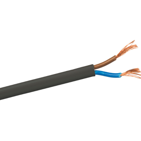 Flat black cable hose 2 x 0