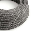 Decorative textile cable by the meter, approved, in gray vertigo.