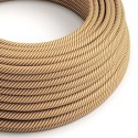 Decorative textile cable by the meter, approved, in glamorous gold.
