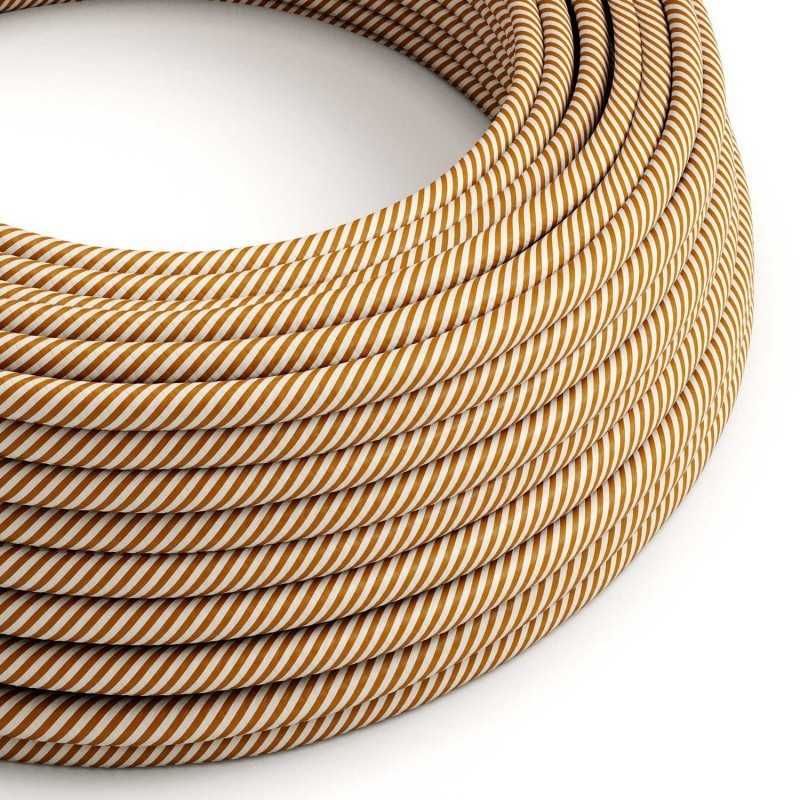 Decorative textile cable by the meter, approved, in glamorous gold.