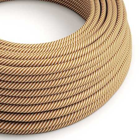 Decorative textile cable by the meter, approved, in glamorous gold.