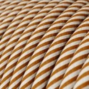 Decorative textile cable by the meter, approved, in glamorous gold.