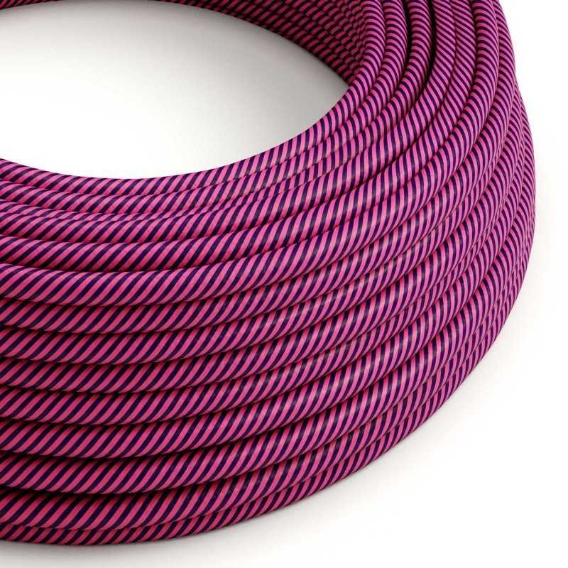 Decorative textile cable by the meter, approved, in the color "vertigo chicle".